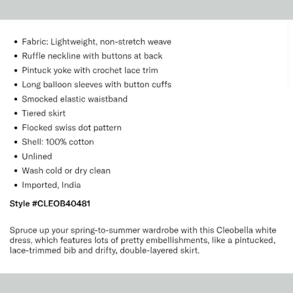 Cleobella Berit Mini Dress in Ivory White NEW - Picture 8 of 9